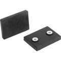 Kipp Magnet Shallow Pot Magnet 43X31X6, 9, Form:B Ndfeb, Rectangular, Comp:Rubber, Comp:Black K1396.24331